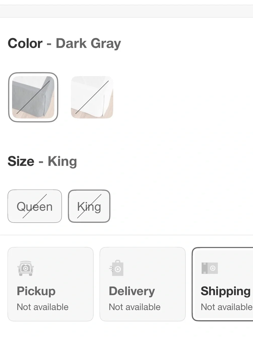 Casaluna King Linen Blend Bedskirt Dark Gray , Plain Weave, 15” Drop